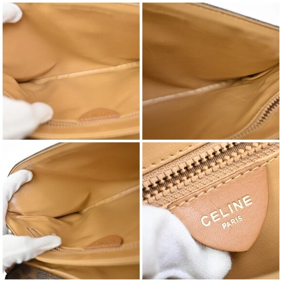 CELINE Logo Macadam Pattern Shoulder Bag PVC Leather Brown GHW Italy 36FB775 - Picture 16 of 16